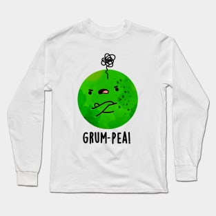 Grum-pea Cute Grumpy Pea Veggie Pun Long Sleeve T-Shirt